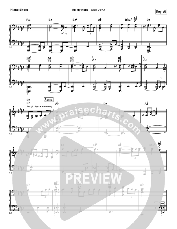 All My Hope Piano Sheet (David Crowder)