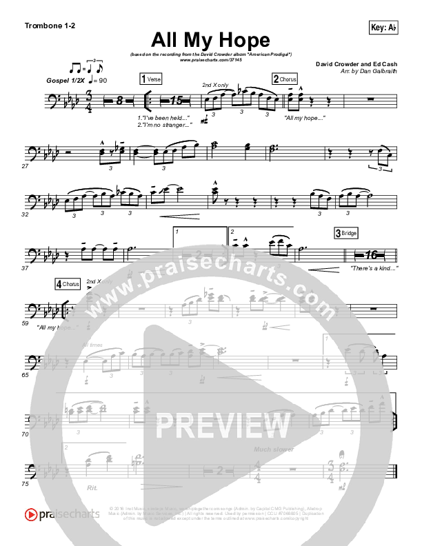 All My Hope Trombone 1/2 (David Crowder)
