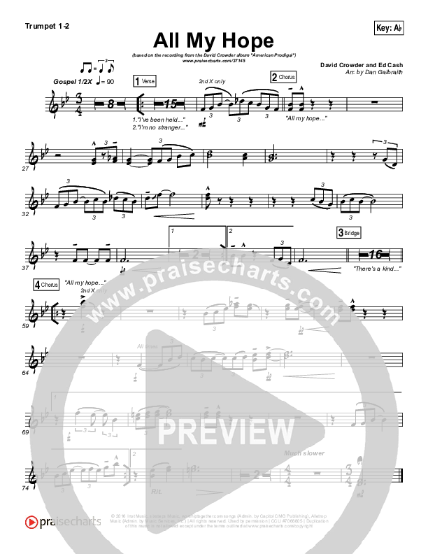 All My Hope Trumpet 1,2 (David Crowder)