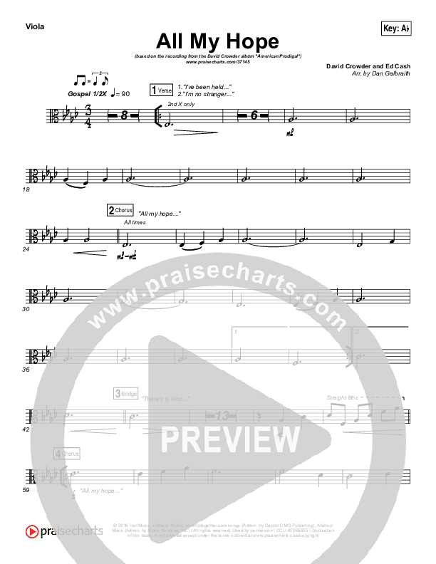 All My Hope Viola (David Crowder)