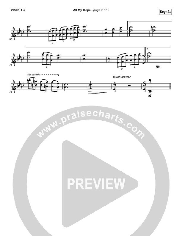 All My Hope Violin 1/2 (David Crowder)