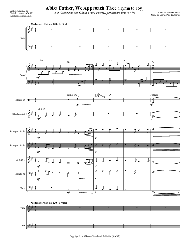 Abba Father We Approach Thee (Hymn to Joy) Orchestration (Chris Hansen)