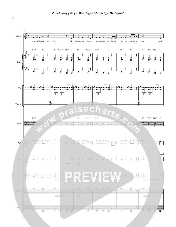 Zaccheaus (Was a Wee Little Man) Conductor's Score (Chris Hansen)