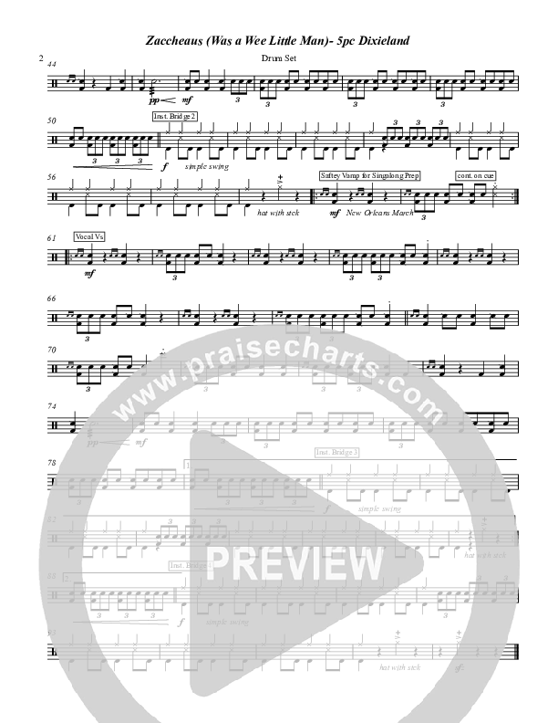 Zaccheaus (Was a Wee Little Man) Drum Set (Chris Hansen)