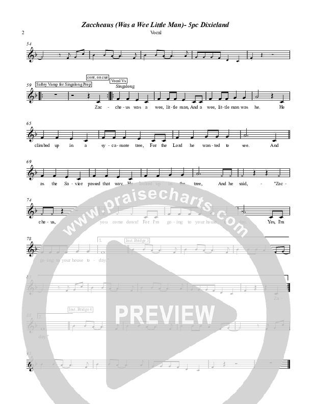 Zaccheaus (Was a Wee Little Man) Lead Sheet (Chris Hansen)