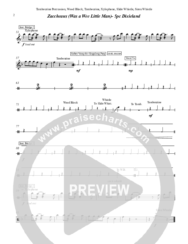 Zaccheaus (Was a Wee Little Man) Percussion (Chris Hansen)