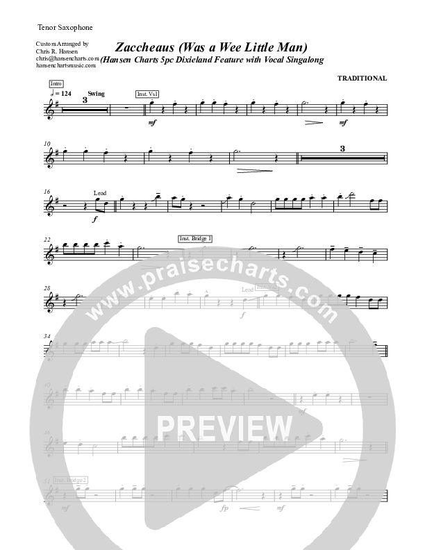 Zaccheaus (Was a Wee Little Man) Tenor Sax 2 (Chris Hansen)