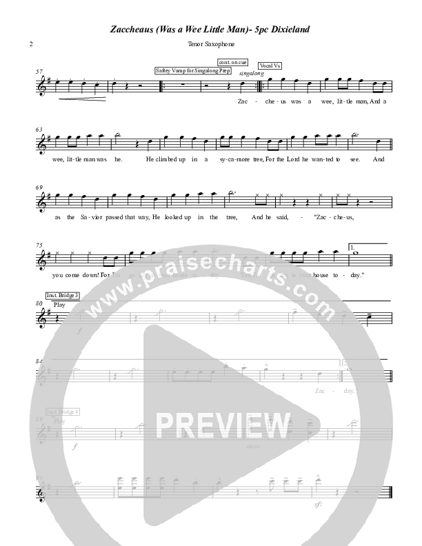 Zaccheaus (Was a Wee Little Man) Tenor Sax 2 (Chris Hansen)