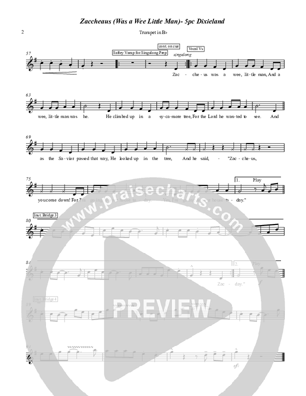 Zaccheaus (Was a Wee Little Man) Trumpet (Chris Hansen)