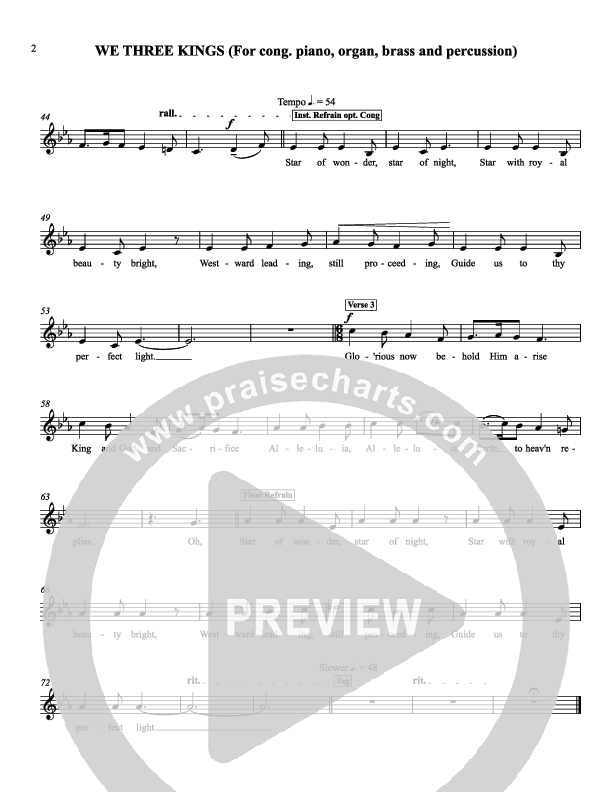 We Three Kings Lead Sheet (Chris Hansen)