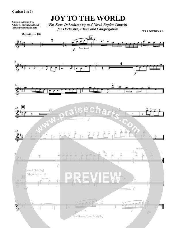 Joy To The World Clarinet 1/2 (Chris Hansen)