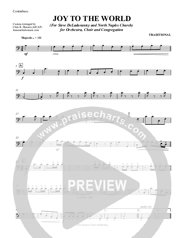 Joy To The World Contrabass (Chris Hansen)