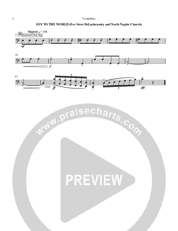 Joy To The World Contrabass (Chris Hansen)