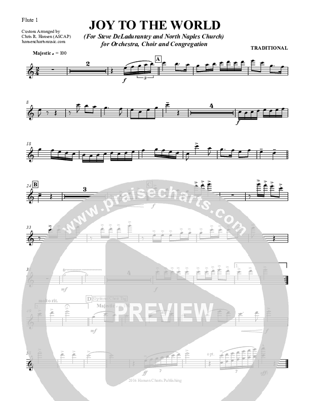 Joy To The World Flute 1/2 (Chris Hansen)