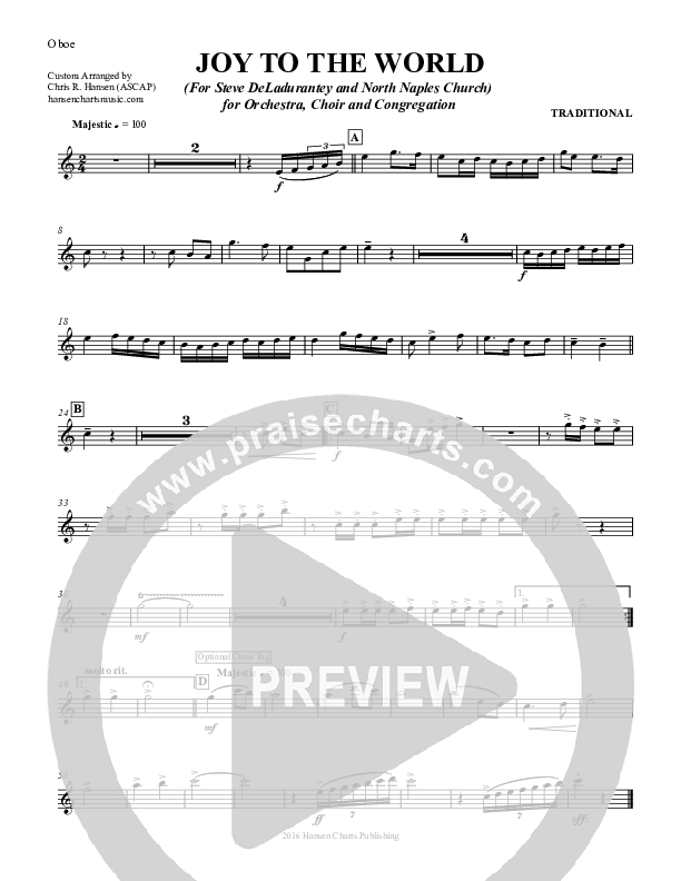 Joy To The World Oboe (Chris Hansen)