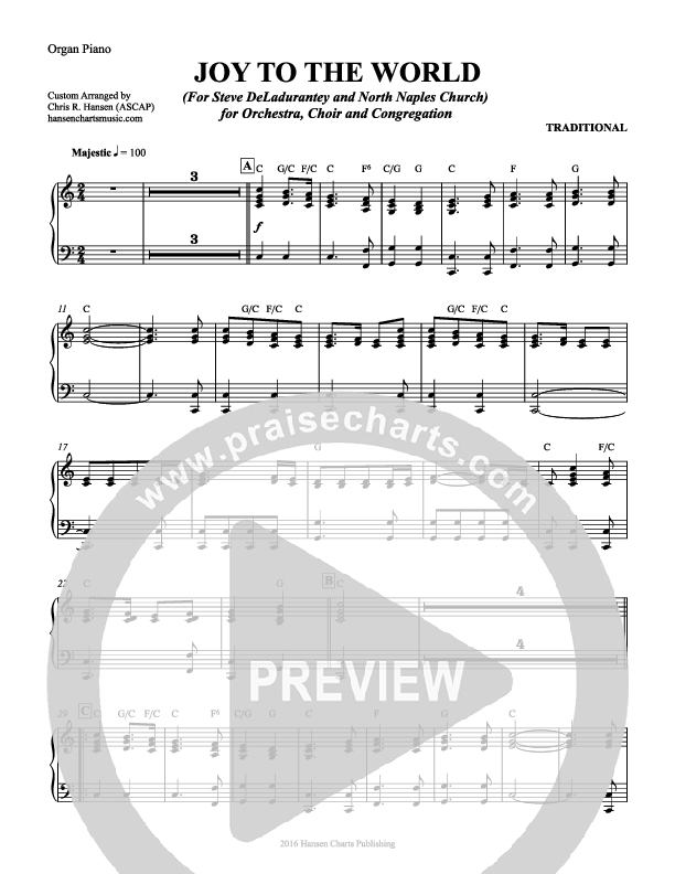 Joy To The World Piano Sheet (Chris Hansen)