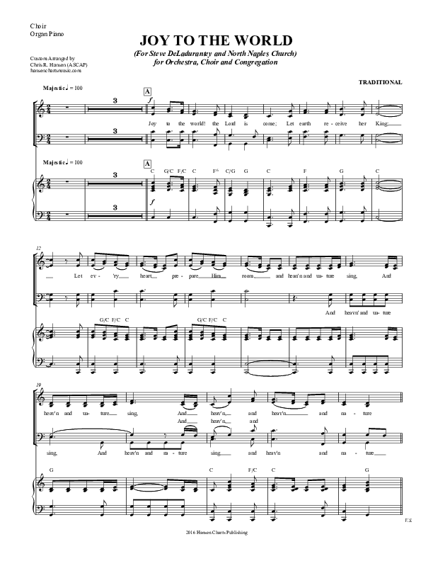 Joy To The World Piano/Vocal (Chris Hansen)