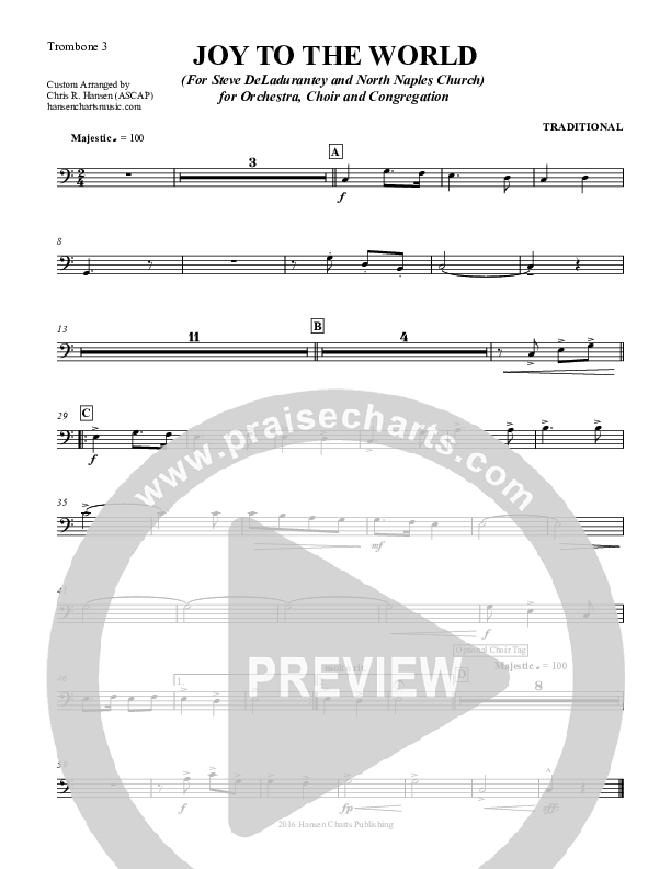 Joy To The World Trombone 3 (Chris Hansen)
