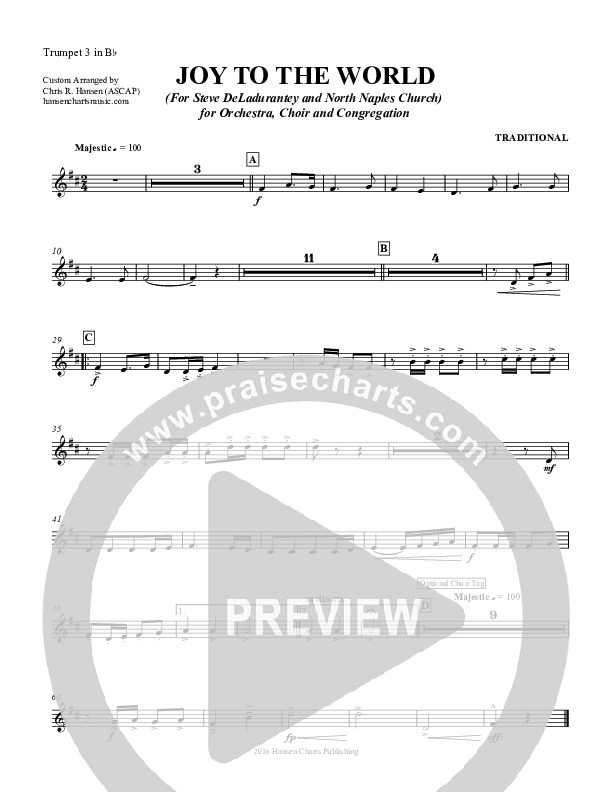 Joy To The World Trumpet 3 (Chris Hansen)