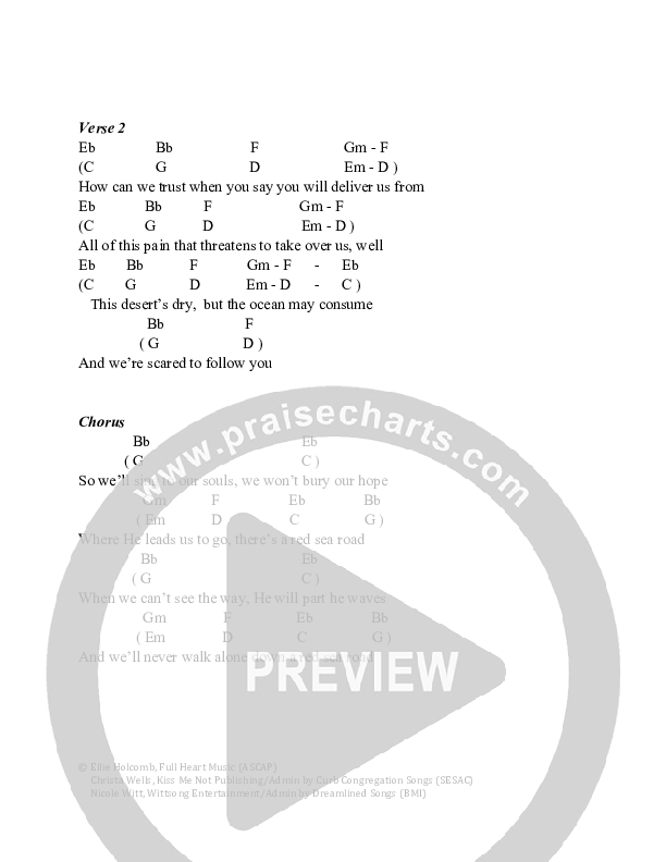 Red Sea Road Chord Chart (Ellie Holcomb)