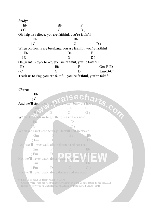 Red Sea Road Chord Chart (Ellie Holcomb)