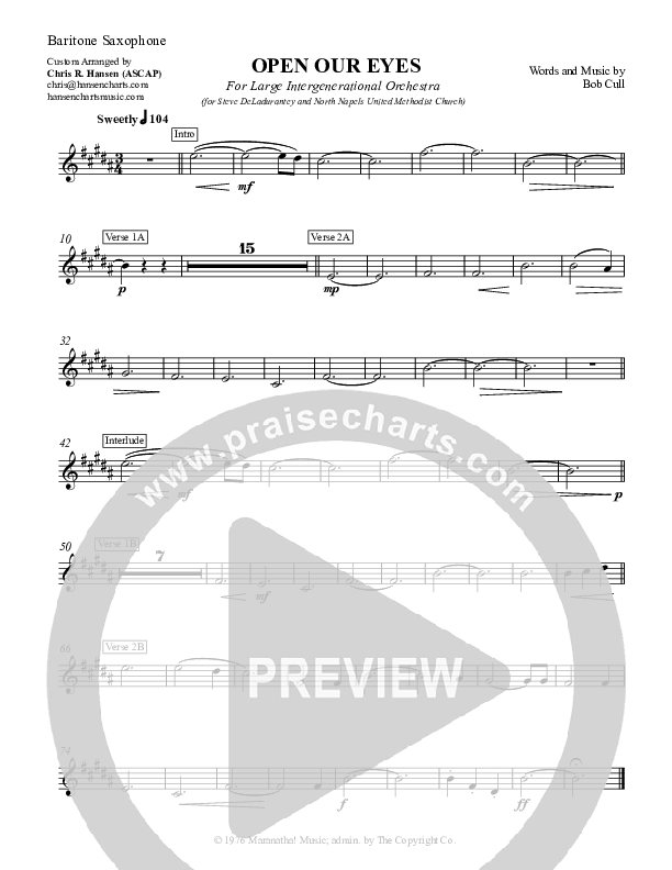 Open Our Eyes Bari Sax (Chris Hansen)