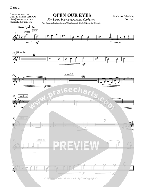 Open Our Eyes Oboe 1/2 (Chris Hansen)
