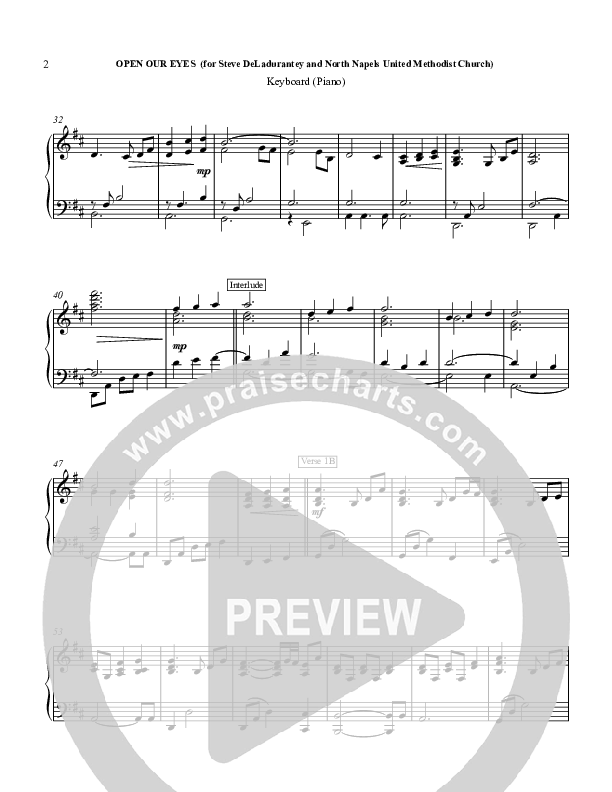 Open Our Eyes Piano Sheet (Chris Hansen)