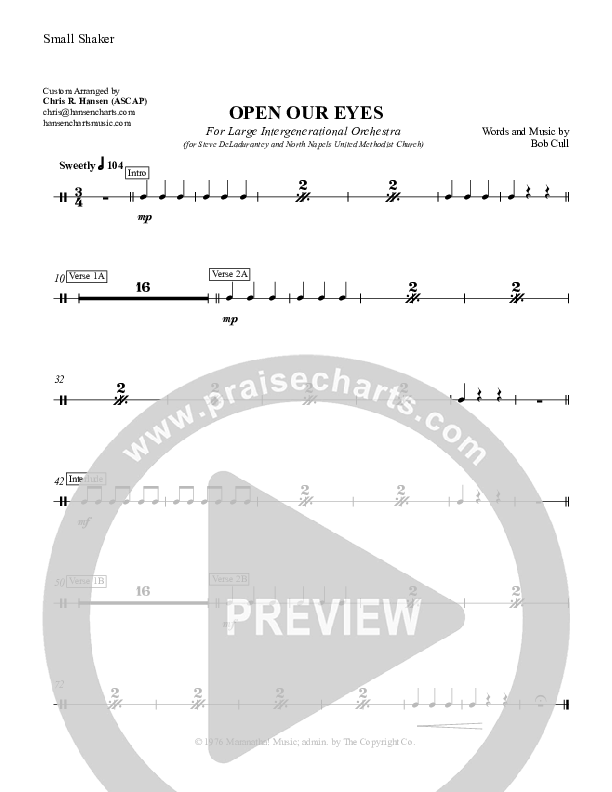 Open Our Eyes Shaker (Chris Hansen)