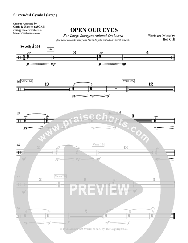 Open Our Eyes Suspended Cymbal (Chris Hansen)