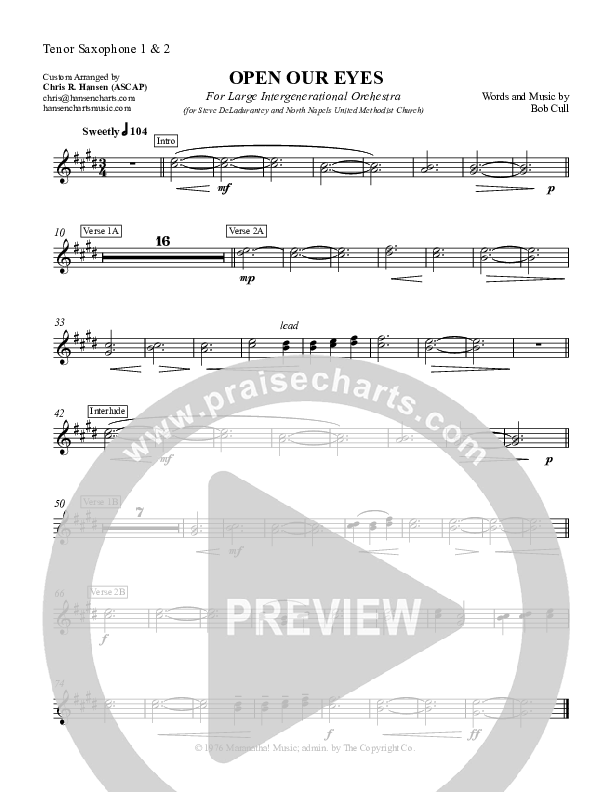 Open Our Eyes Tenor Sax 2 (Chris Hansen)