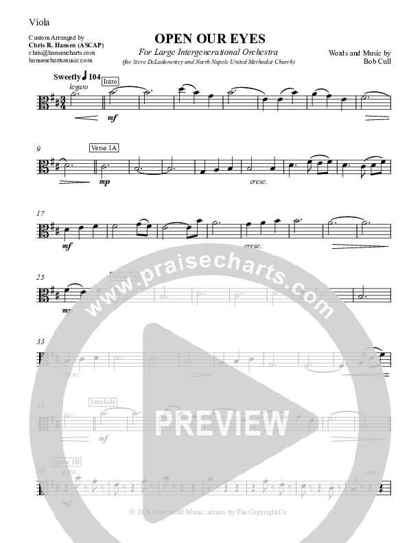 Open Our Eyes Viola (Chris Hansen)