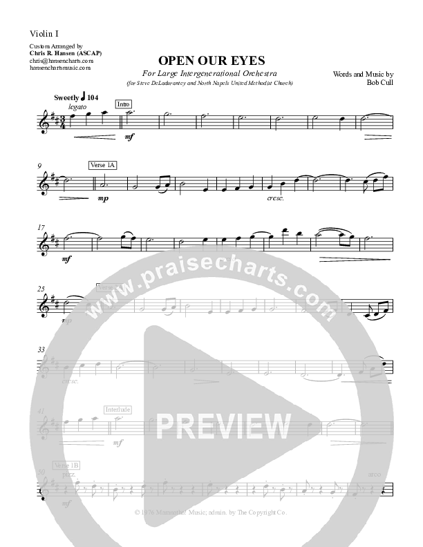 Open Our Eyes Violin 1 (Chris Hansen)