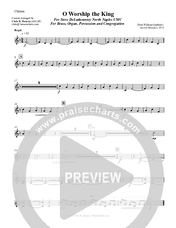 O Worship the King Chimes (Chris Hansen)