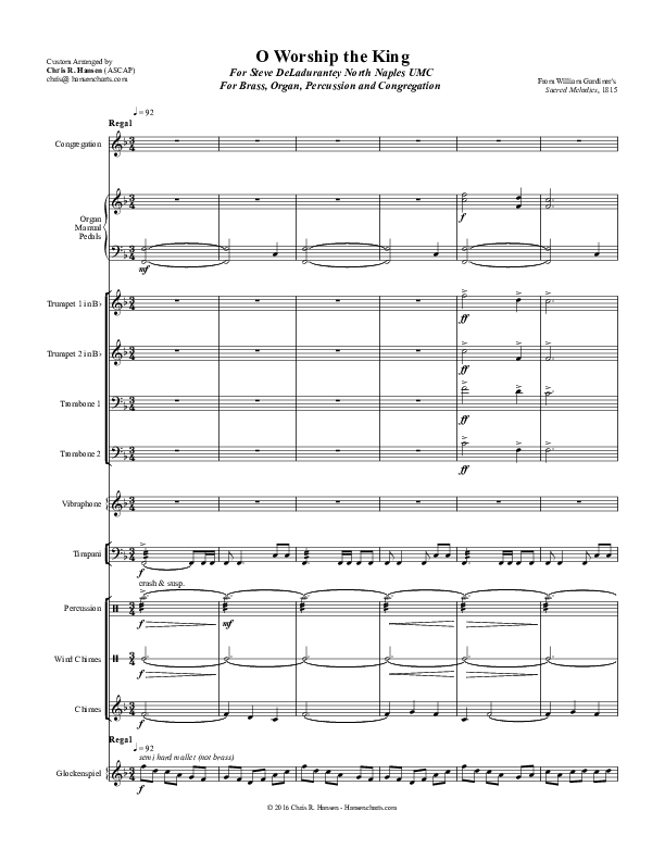 O Worship the King Conductor's Score (Chris Hansen)