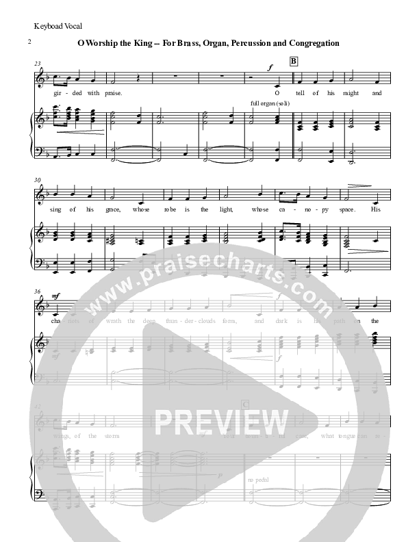 O Worship the King Piano/Vocal (Chris Hansen)