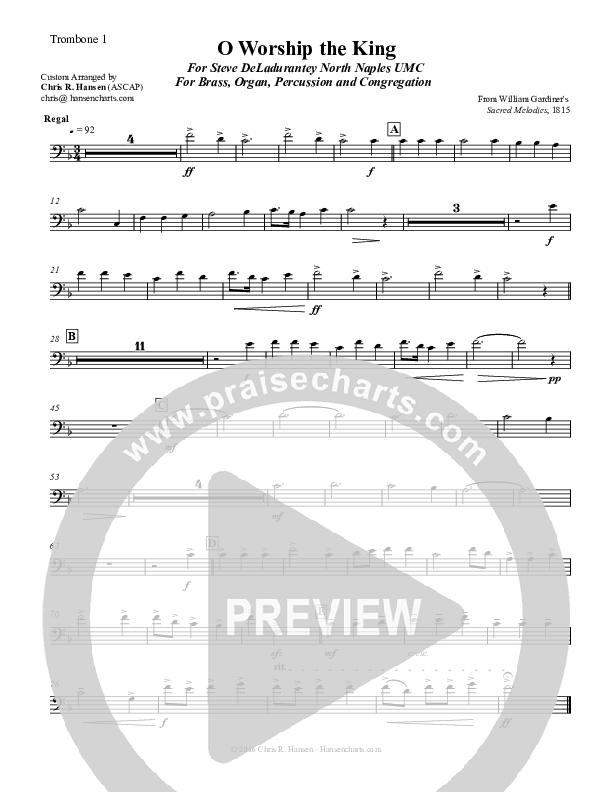 O Worship the King Trombone 1 (Chris Hansen)
