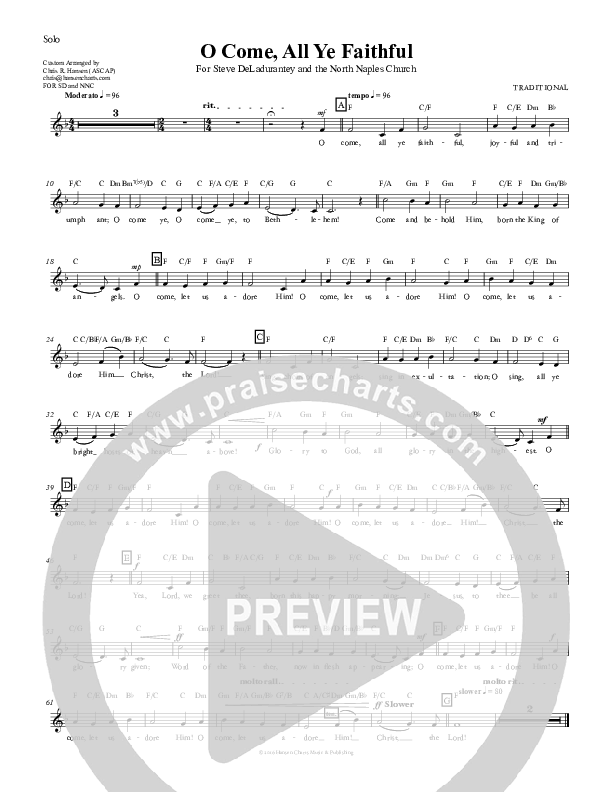 O Come All Ye Faithful Choir Sheet (Chris Hansen)