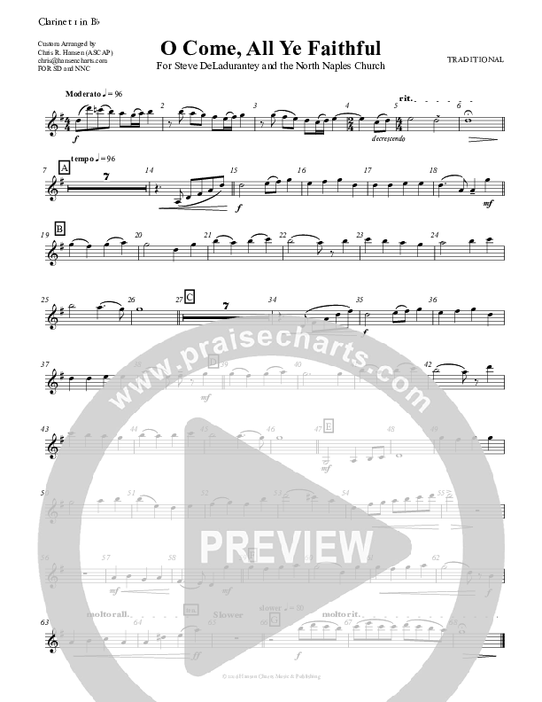 O Come All Ye Faithful Clarinet 1/2 (Chris Hansen)