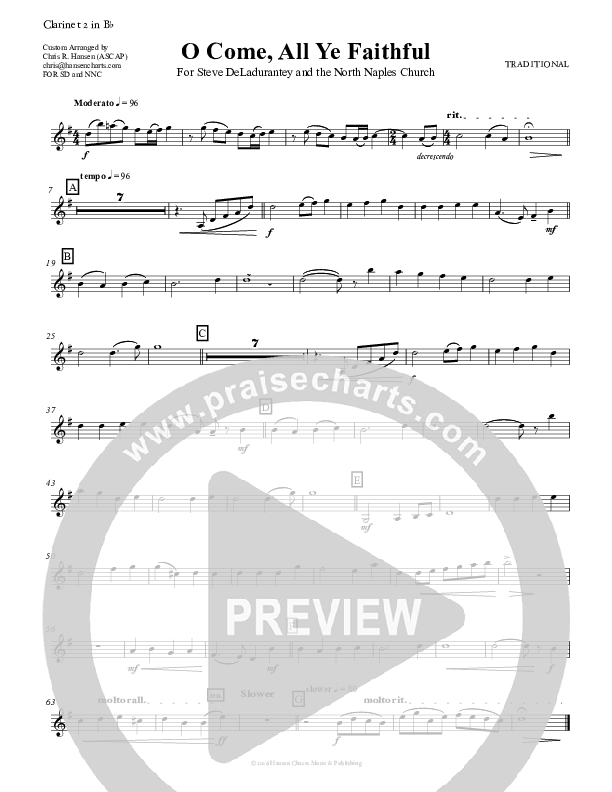 O Come All Ye Faithful Clarinet 1/2 (Chris Hansen)