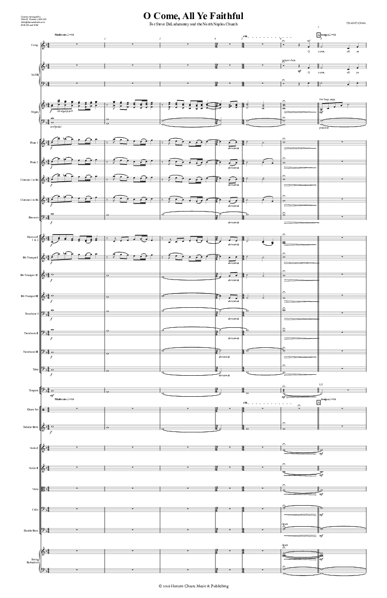 O Come All Ye Faithful Conductor's Score (Chris Hansen)