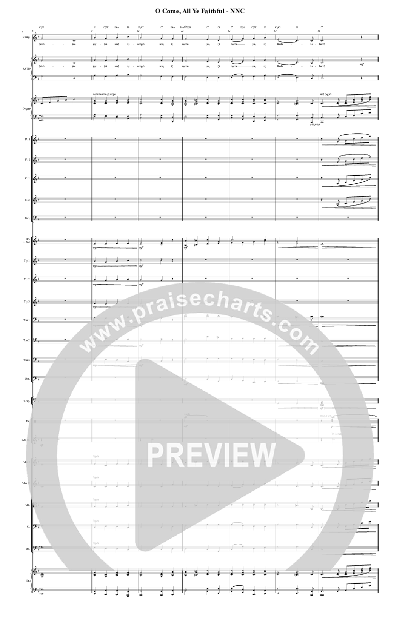 O Come All Ye Faithful Conductor's Score (Chris Hansen)