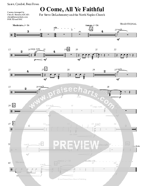 O Come All Ye Faithful Drum Set (Chris Hansen)