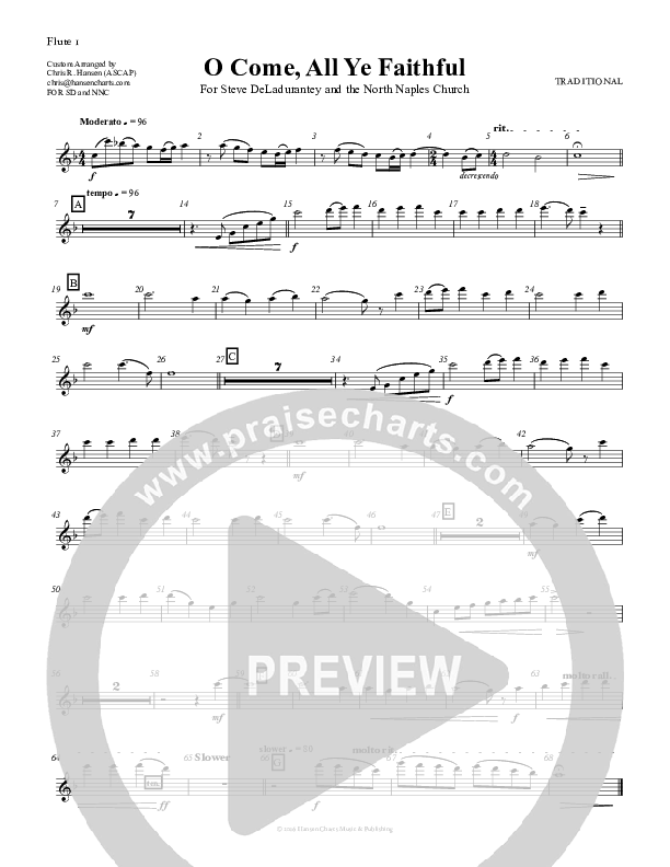 O Come All Ye Faithful Flute 1/2 (Chris Hansen)