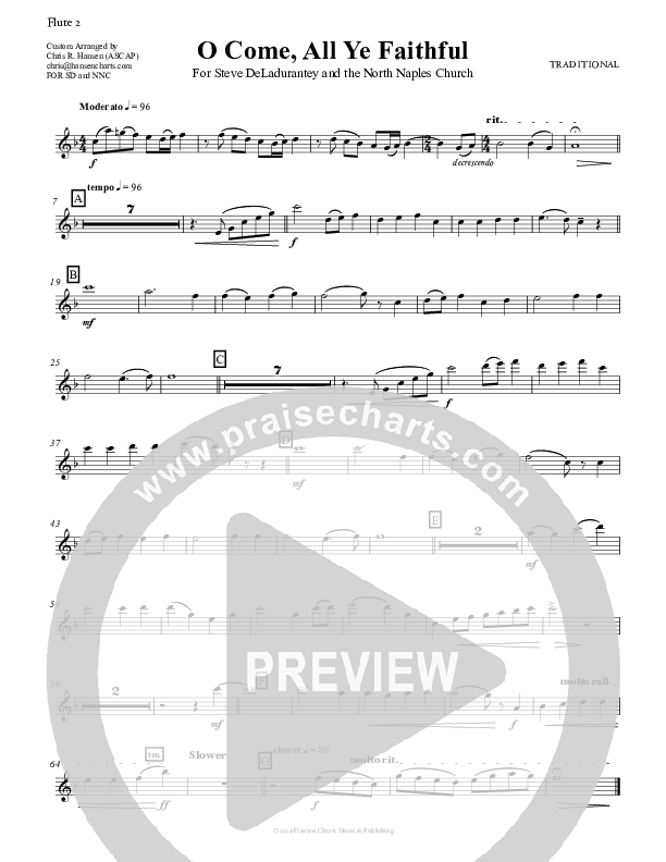 O Come All Ye Faithful Flute 1/2 (Chris Hansen)