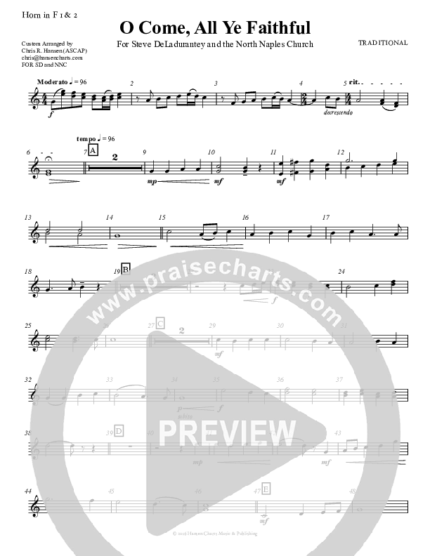 O Come All Ye Faithful French Horn (Chris Hansen)