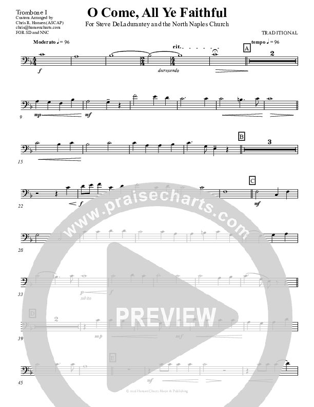 O Come All Ye Faithful Trombone 1 (Chris Hansen)