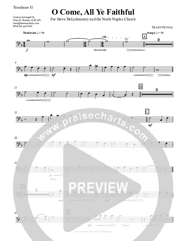 O Come All Ye Faithful Trombone 2 (Chris Hansen)
