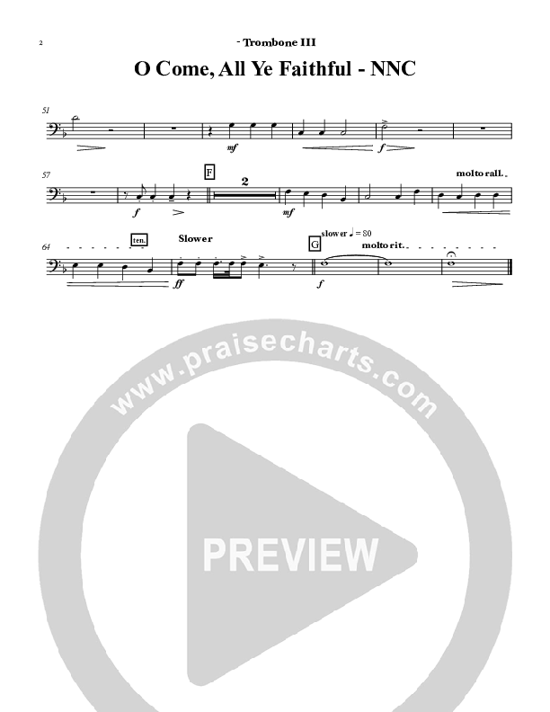 O Come All Ye Faithful Trombone 3 (Chris Hansen)