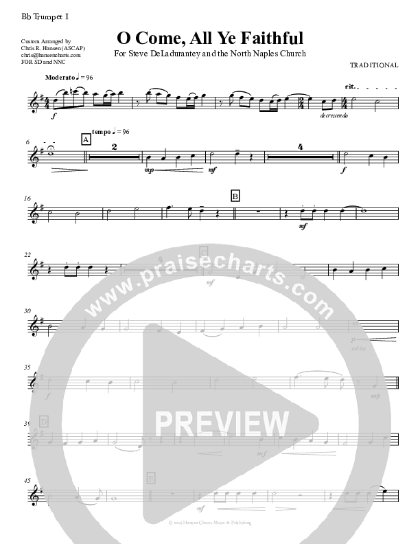 O Come All Ye Faithful Trumpet 1 (Chris Hansen)